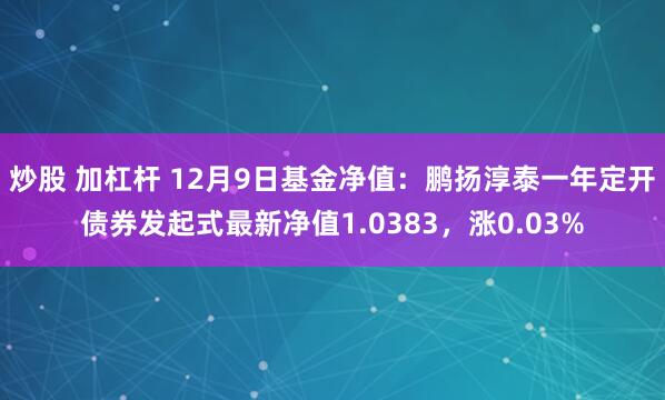 炒股 加杠杆 12月9日基金净值：鹏扬淳泰一年定开债券发起式最新净值1.0383，涨0.03%