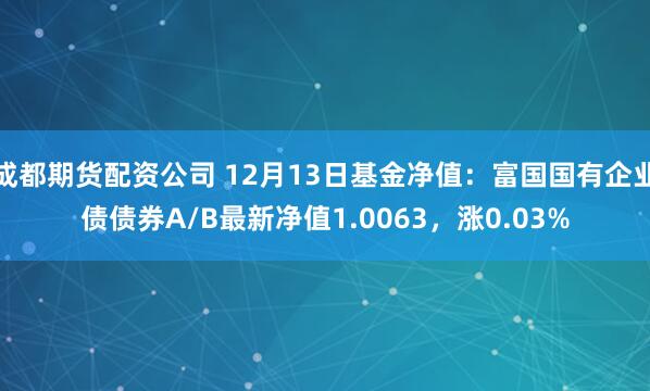 成都期货配资公司 12月13日基金净值：富国国有企业债债券A/B最新净值1.0063，涨0.03%